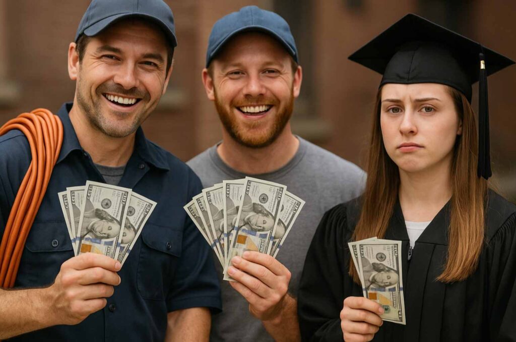 The Decline of Skilled Trades: Why Plumbers and Electricians Now Earn More Than Graduates