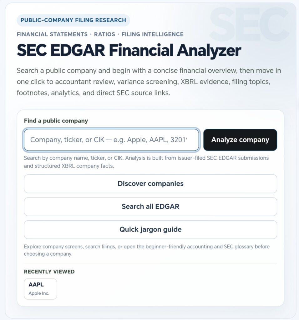 SEC EDGAR Financial Analyzer